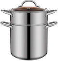 Stainless Steel Double Boiler and Steamer Set Steamer Cookware Pot Saucepot Multi-Layer Boiler