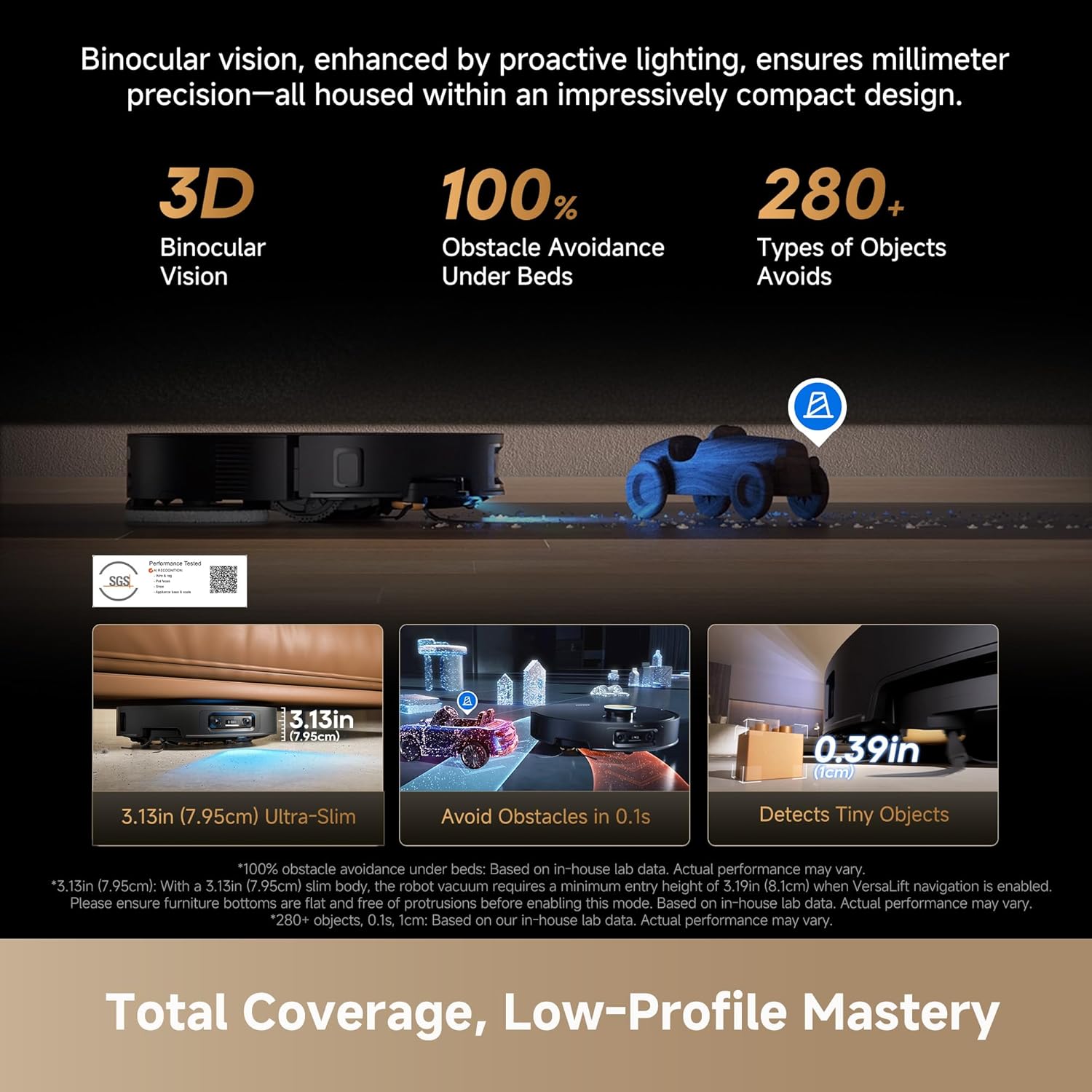 X60 Max Ultra Complete Robot Vacuum and Mop, Upgraded from X50 Series, 3.13in (7.95cm) Ultra-Thin Design, 35,000Pa Suction, Self Emptying&Refilling, Mop Self-Cleaning, 280+ Obstacle Avoidance