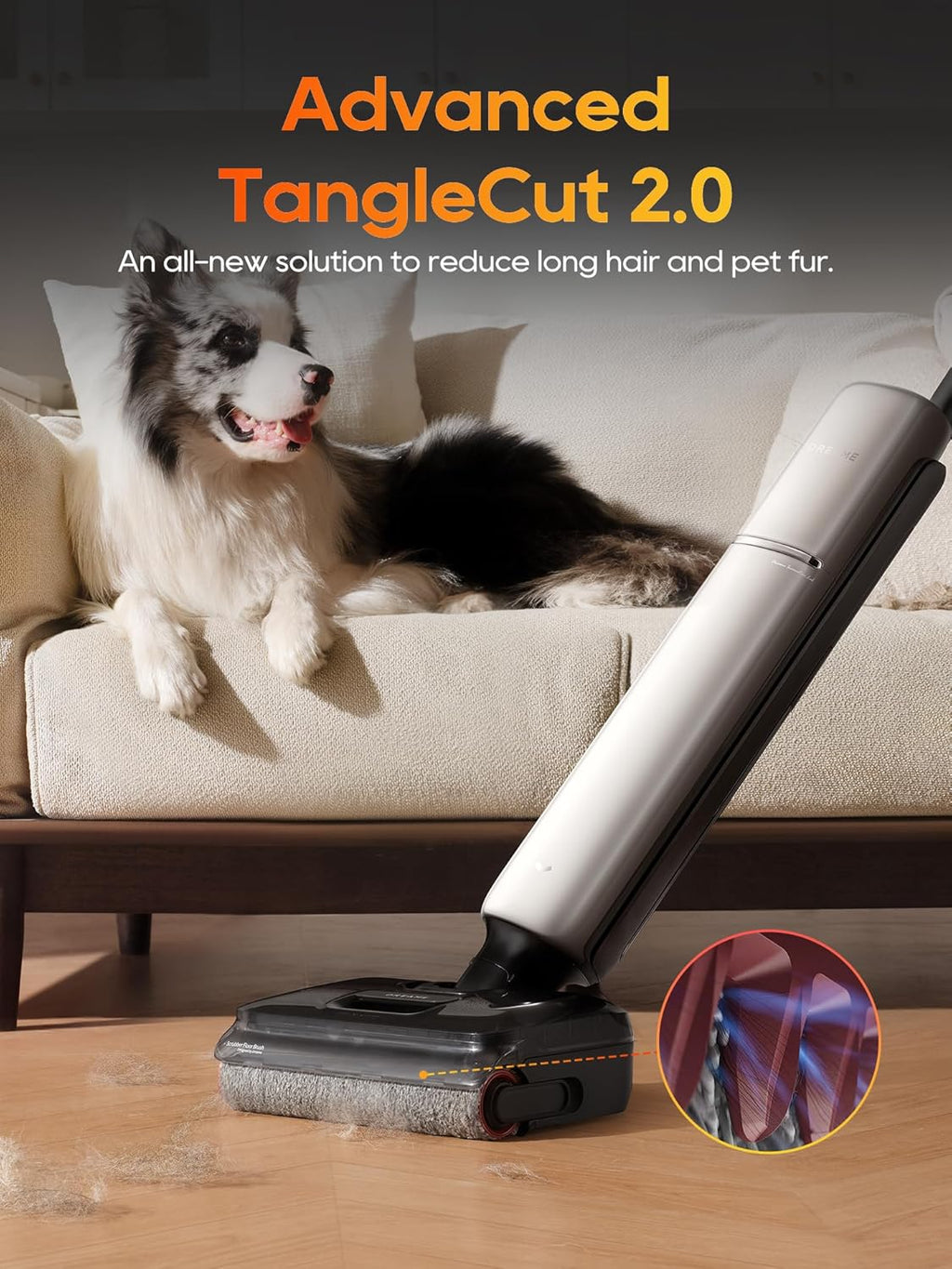 Aero Pro Wet Dry Vacuum Mop, Ultra-Slim with Hot Self-Cleaning/Self-Drying, 0 Hair Tangle Great for Pet Owner, Powerful Wet Dry Vacuum with 60min Runtime, Pick-up & Mop at The Same Time
