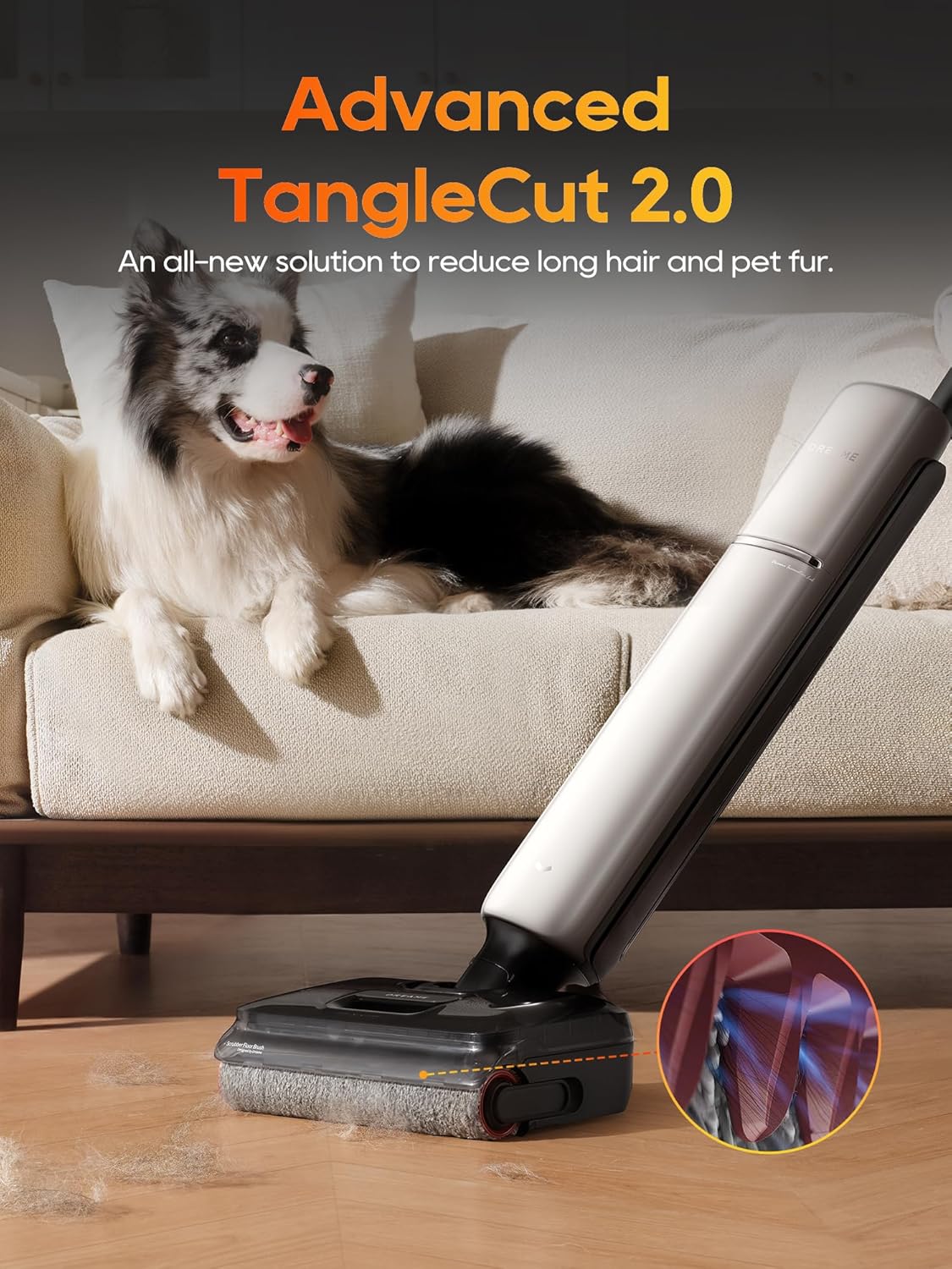Aero Pro Wet Dry Vacuum Mop, Ultra-Slim with Hot Self-Cleaning/Self-Drying, 0 Hair Tangle Great for Pet Owner, Powerful Wet Dry Vacuum with 60min Runtime, Pick-up & Mop at The Same Time