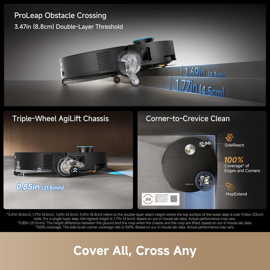 X60 Max Ultra Complete Robot Vacuum and Mop, Upgraded from X50 Series, 3.13in (7.95cm) Ultra-Thin Design, 35,000Pa Suction, Self Emptying&Refilling, Mop Self-Cleaning, 280+ Obstacle Avoidance